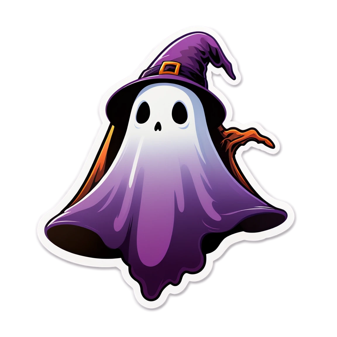 Ghost with a witch hat, ghost sticker