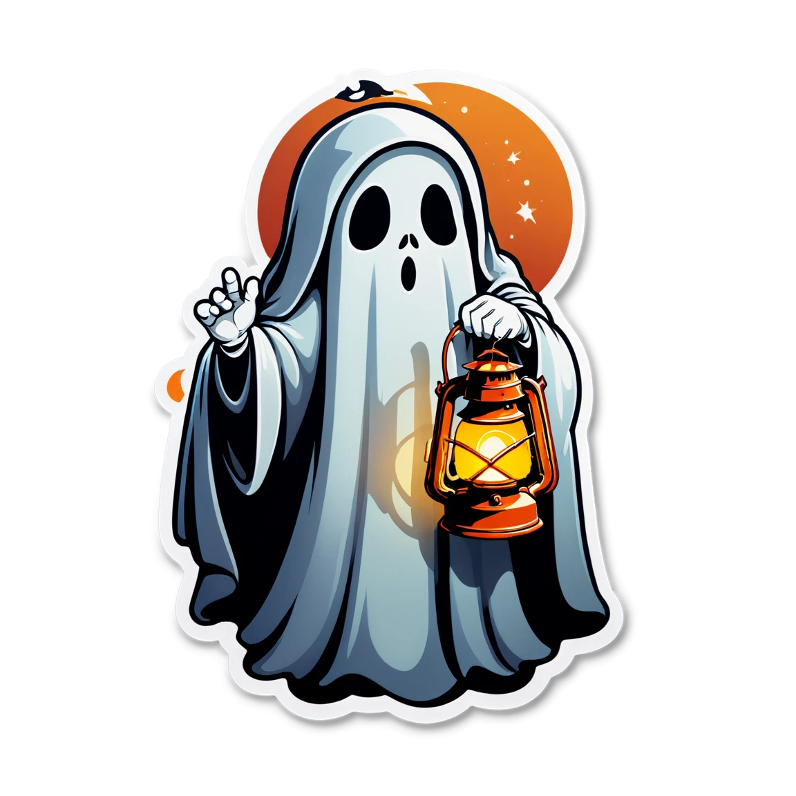 Ghost holding a lantern, ghost sticker