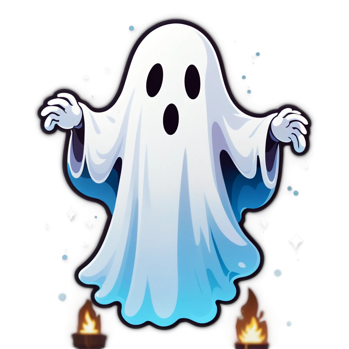 Ghost floating, ghost sticker