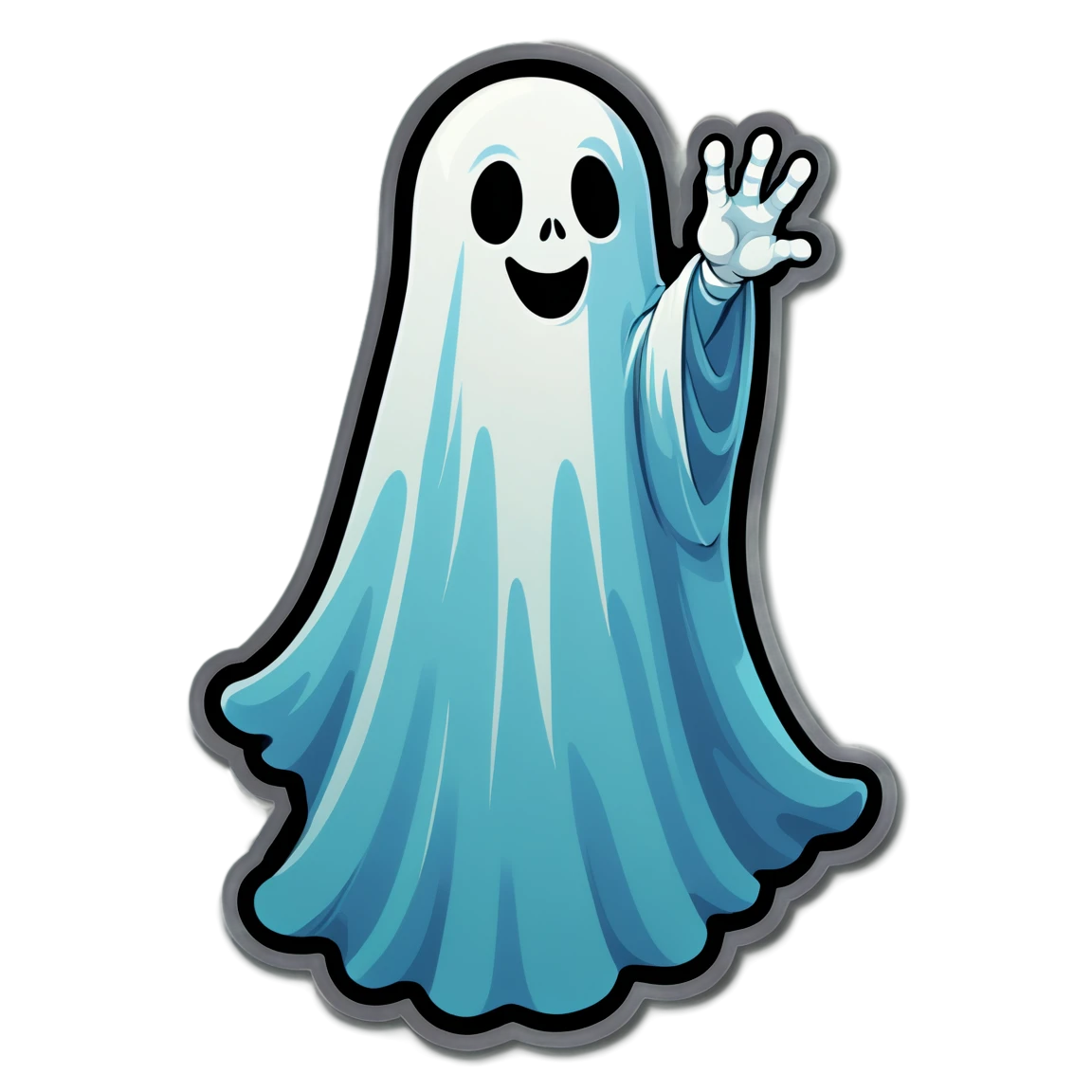 Ghost waving, ghost sticker