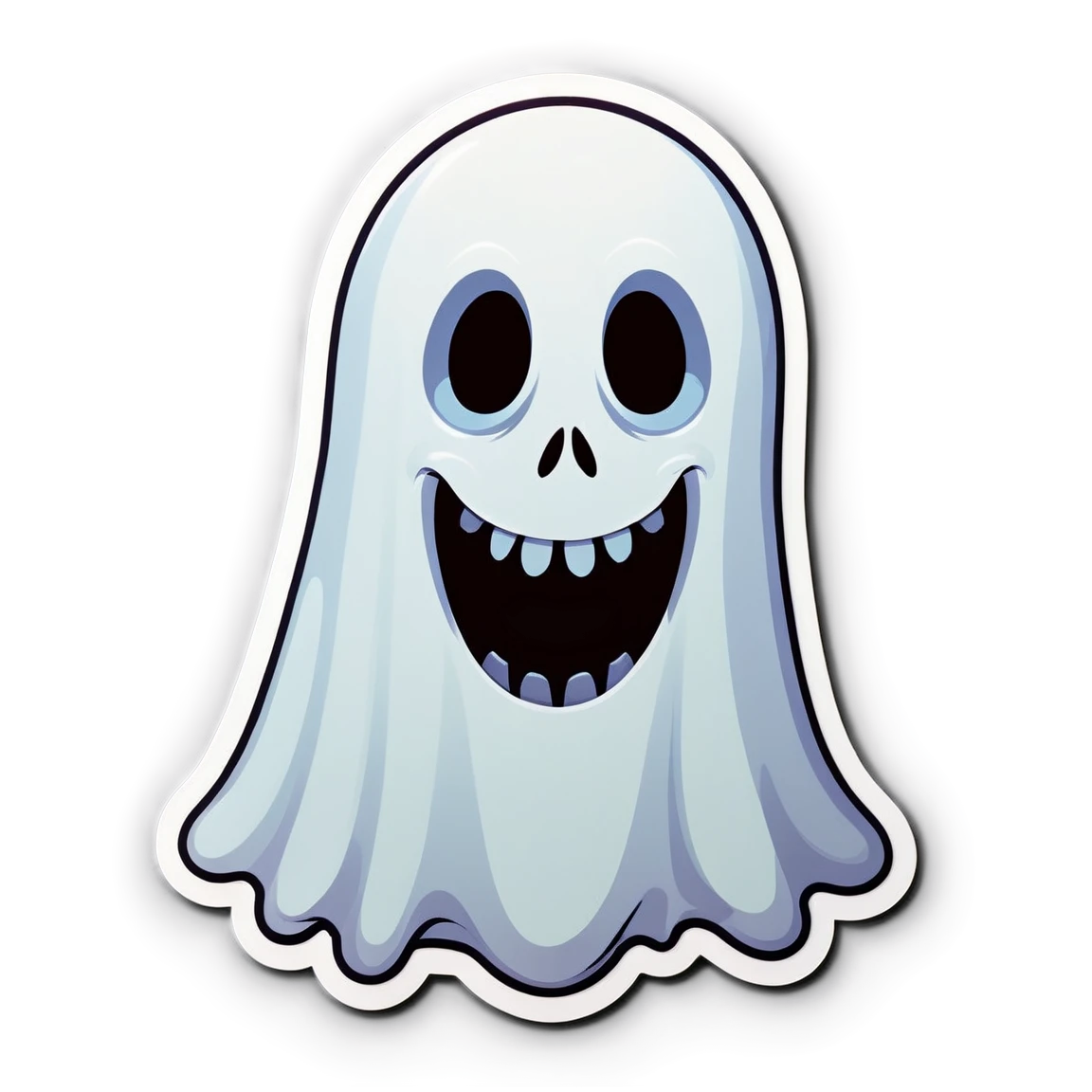 Ghost with scary face, ghost sticker