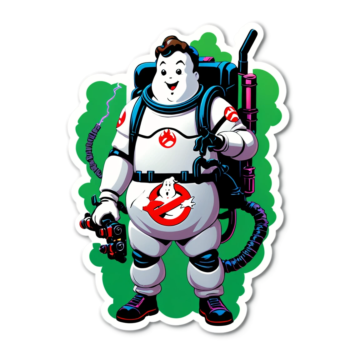 Ghostbusters wearing proton pack, Ghostbusters sticker