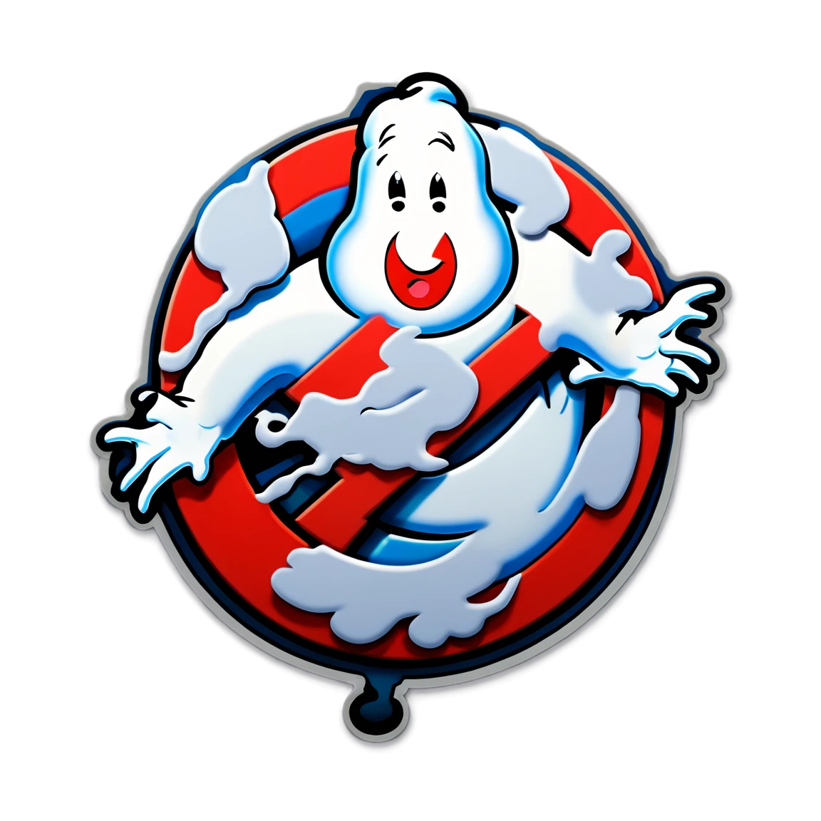 Ghostbusters at the firehouse, Ghostbusters sticker