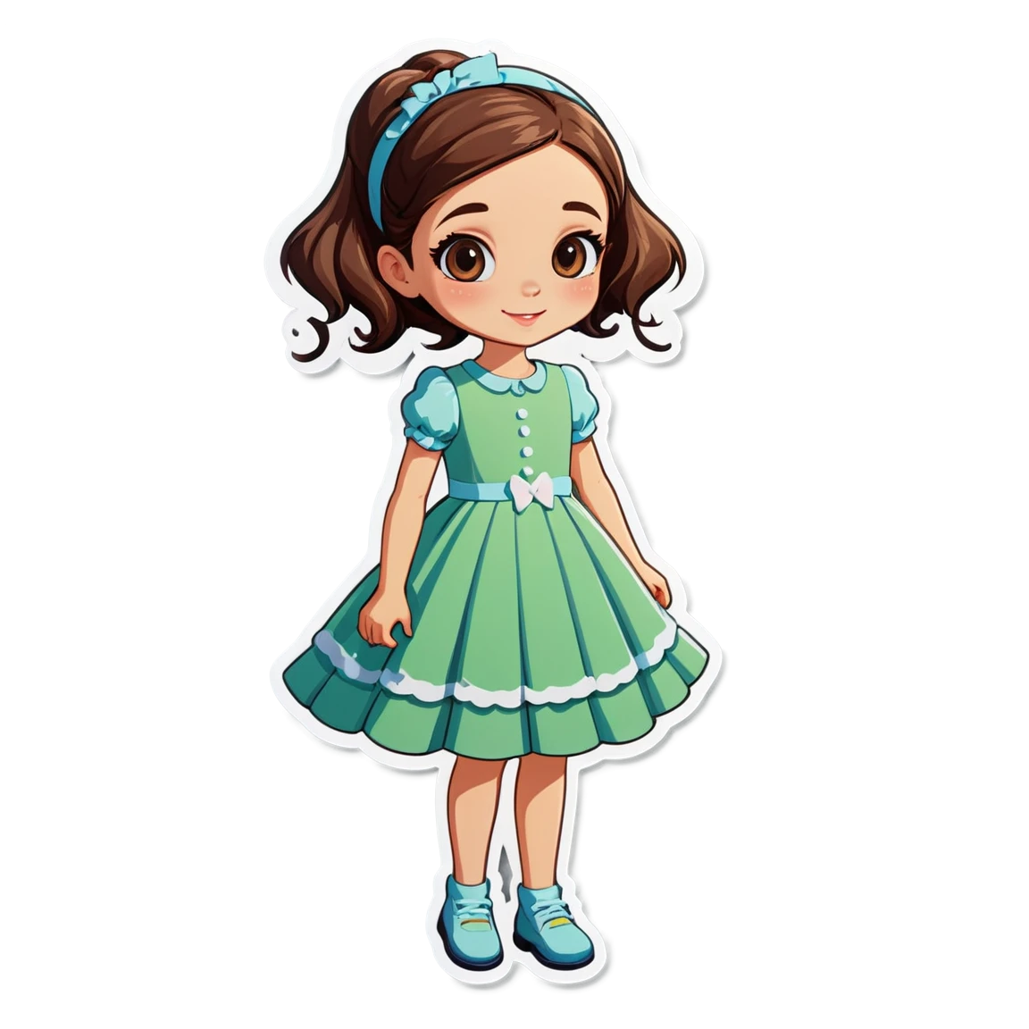 Girl wearing a dress, girl sticker