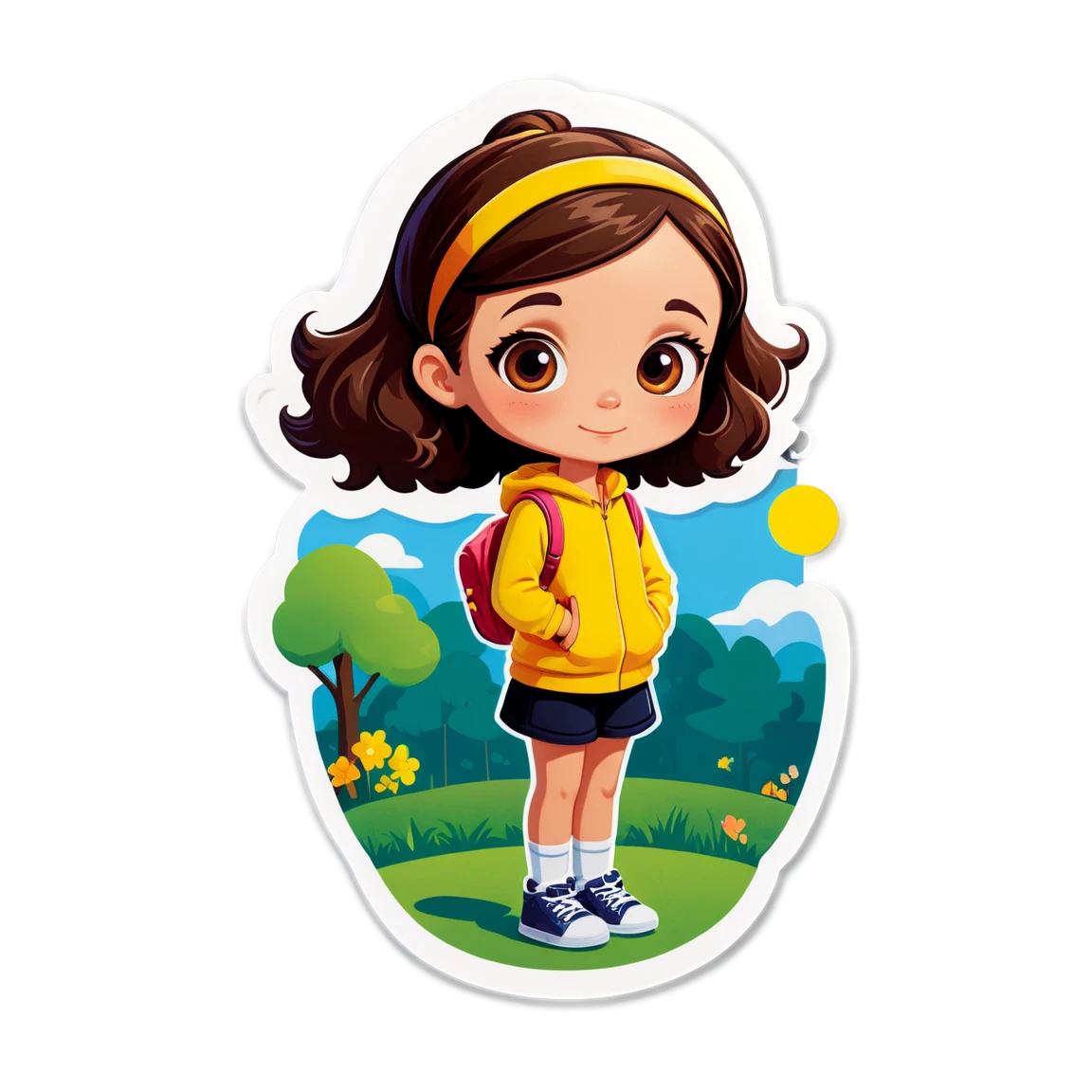 Girl in the park, girl sticker