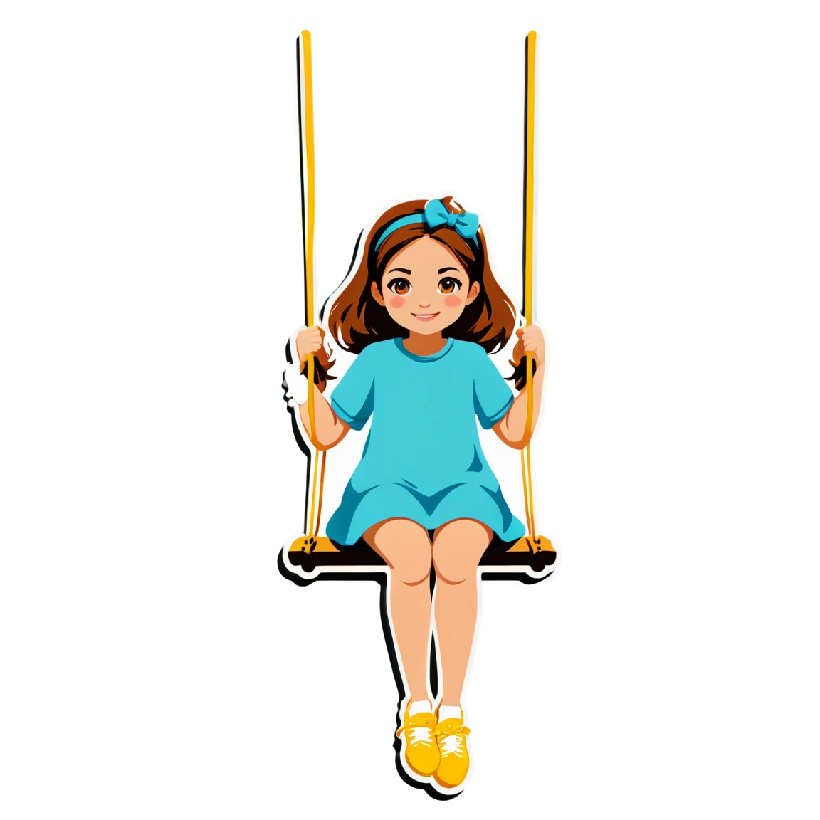 Girl on a swing, girl sticker