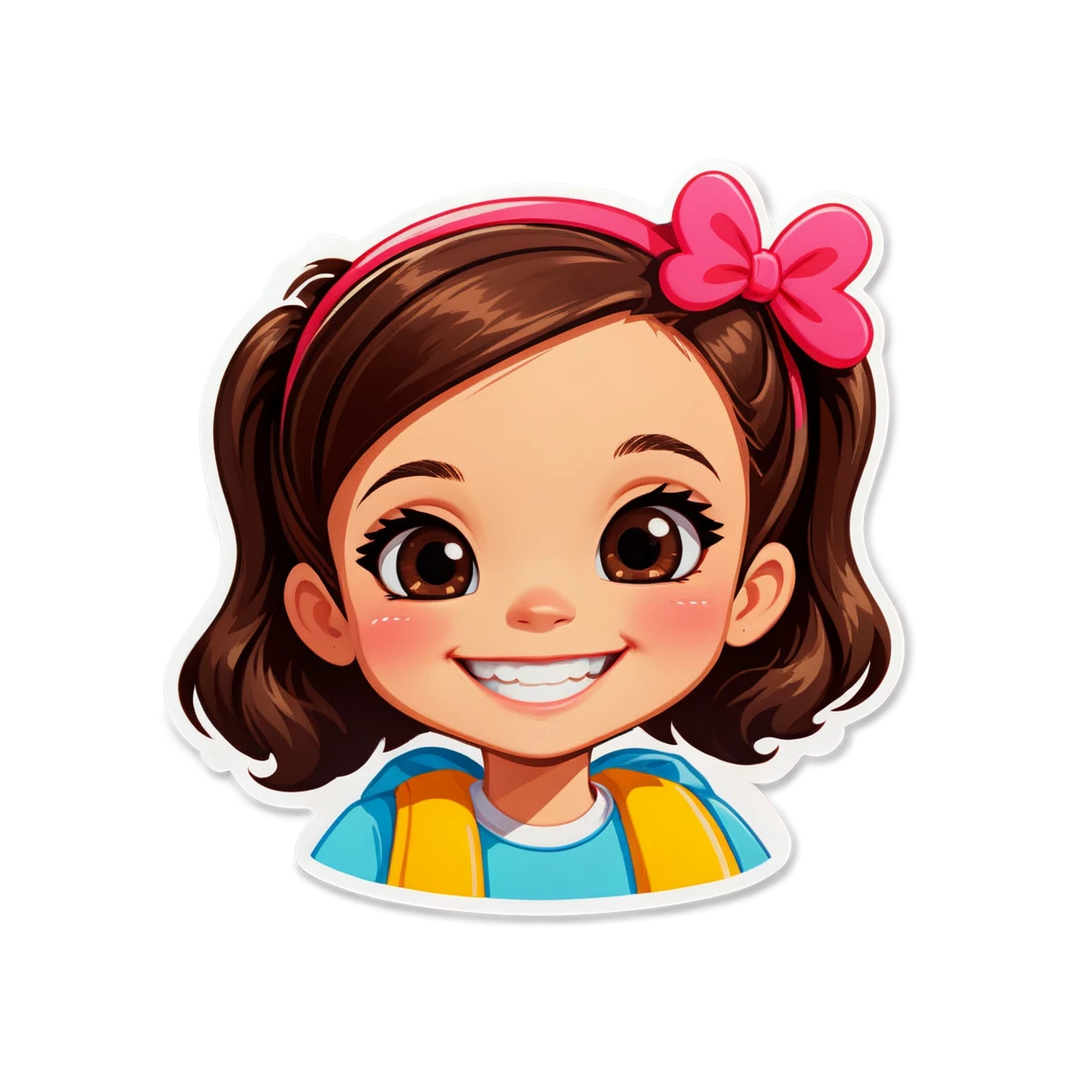 Girl smiling, girl sticker