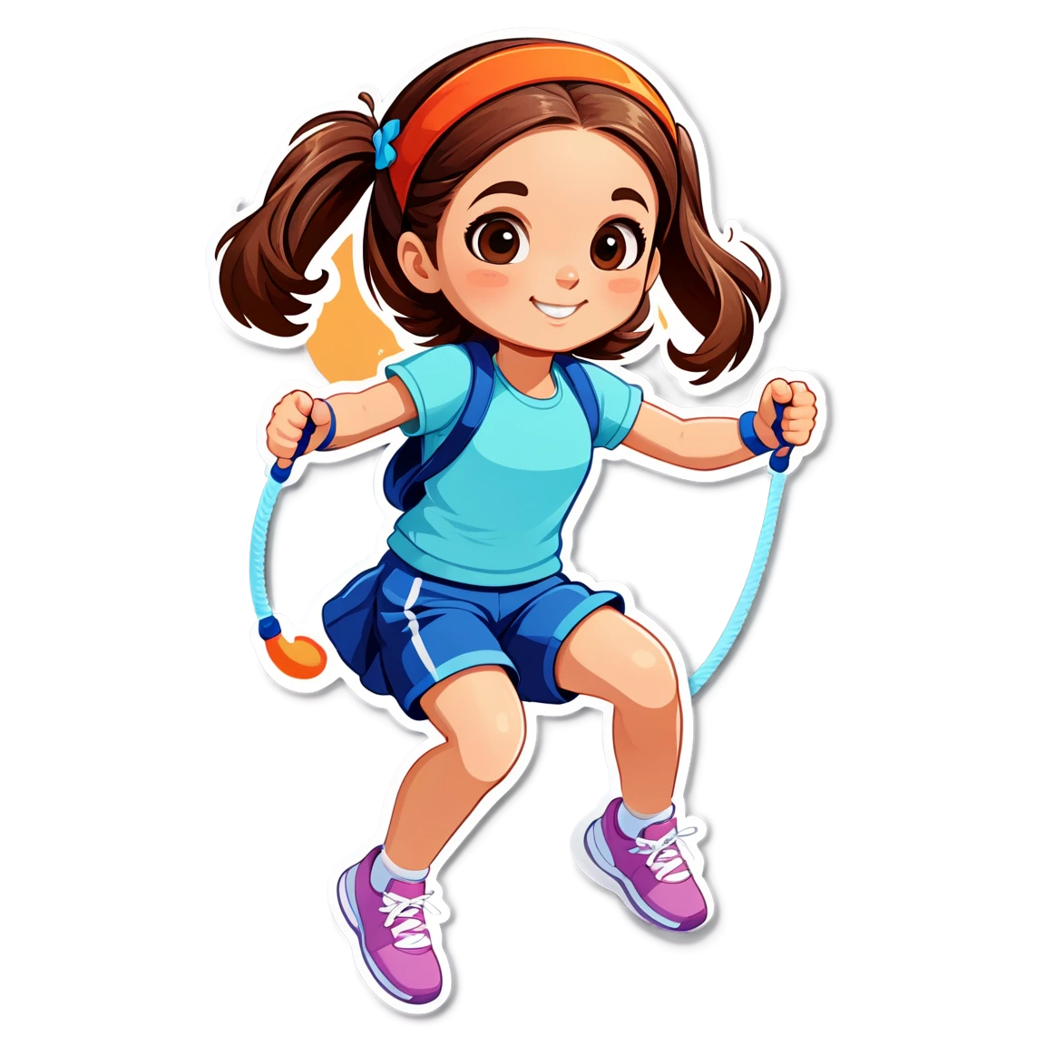 Girl skipping rope, girl sticker