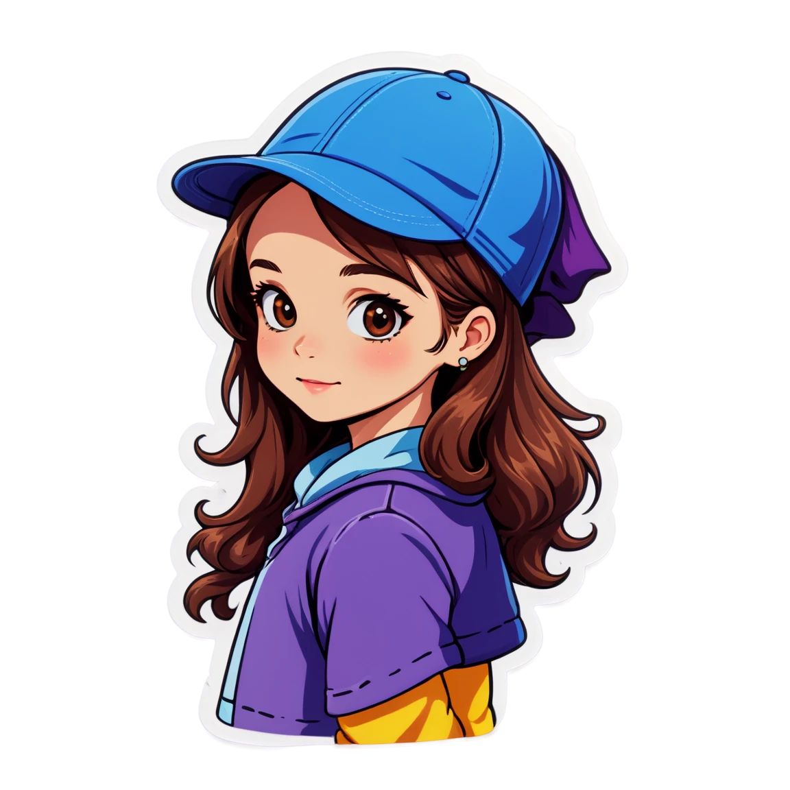 Girl wearing a hat, girl sticker