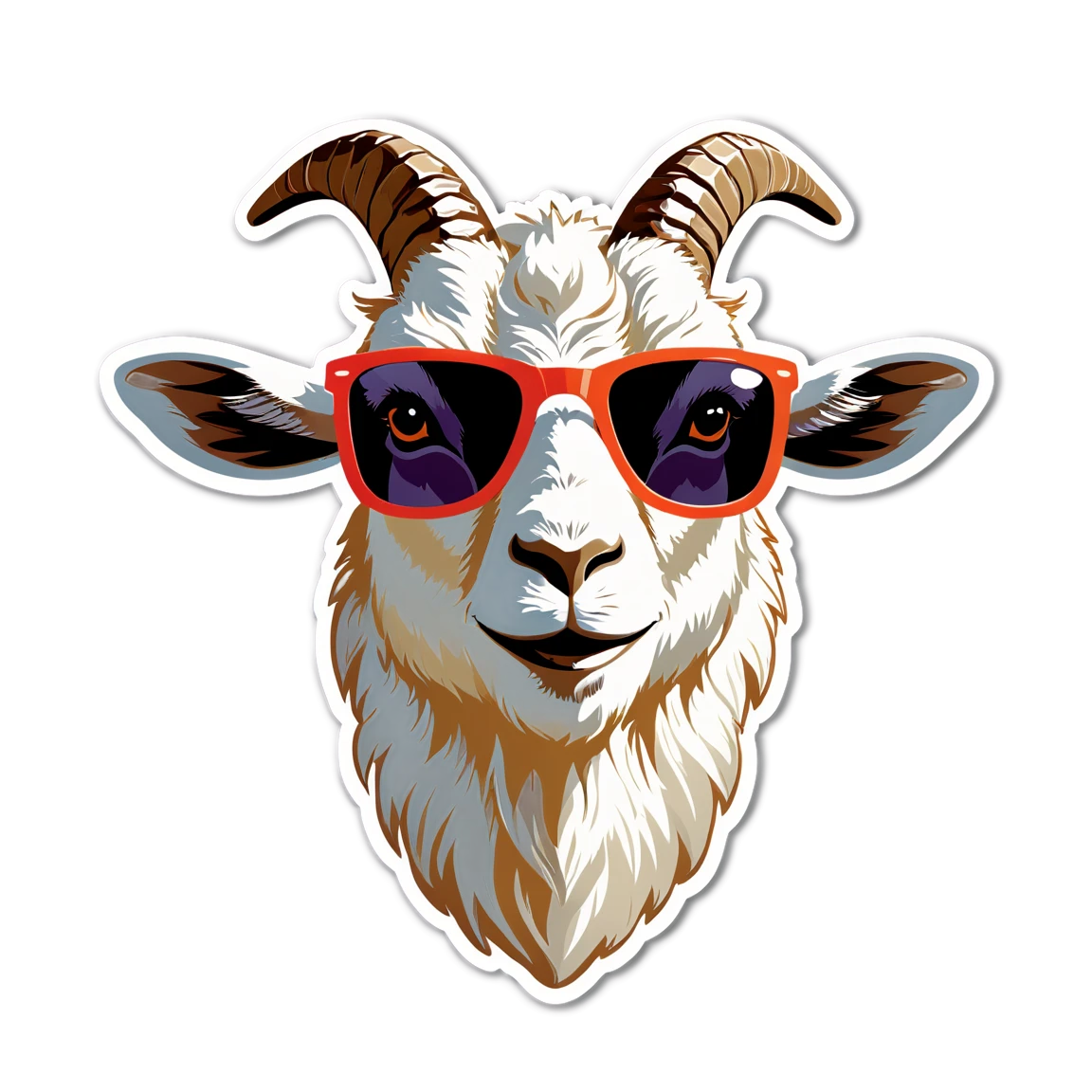 Goat head sticker with sunglasses