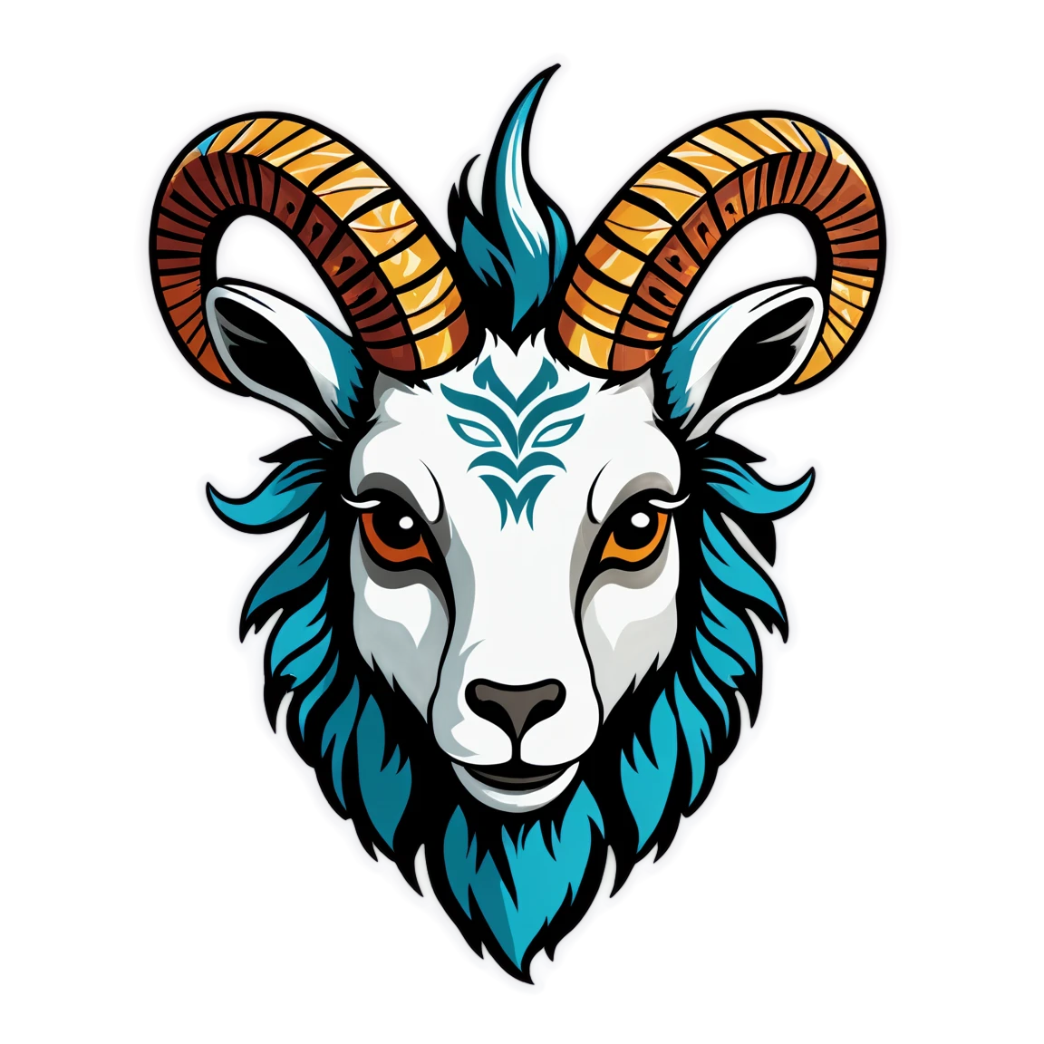 Goat head sticker tribal tattoo