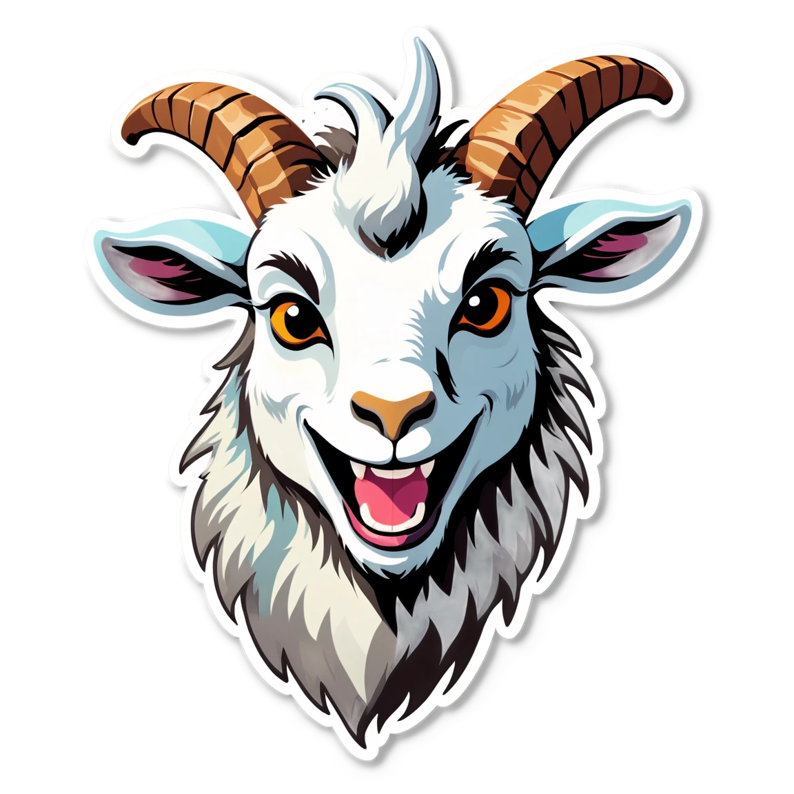 Goat head sticker grinning