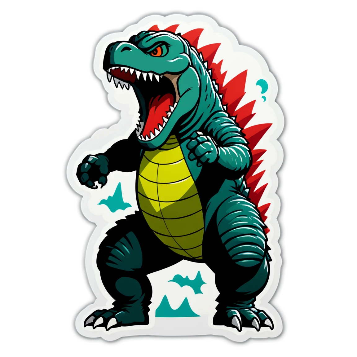 Godzilla roaring, Godzilla sticker