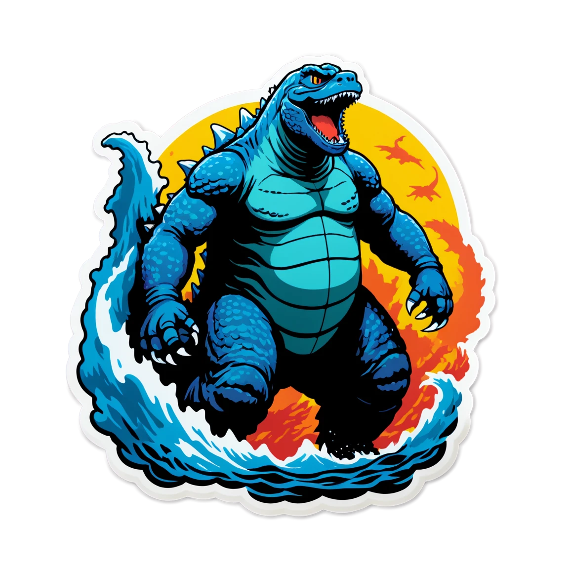 Godzilla underwater, Godzilla sticker