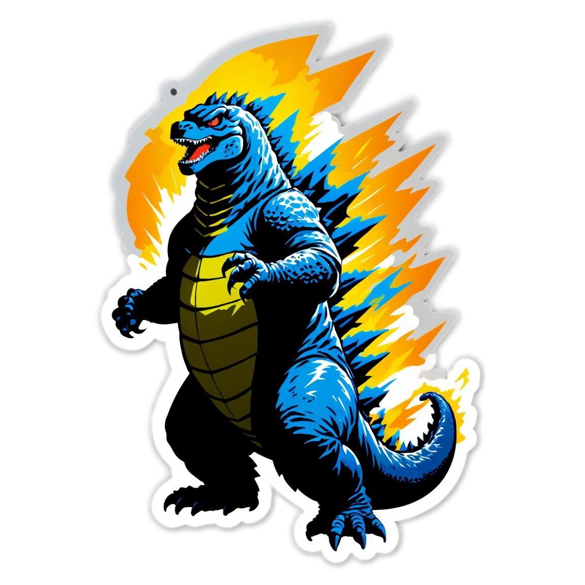 Godzilla with lightning, Godzilla sticker