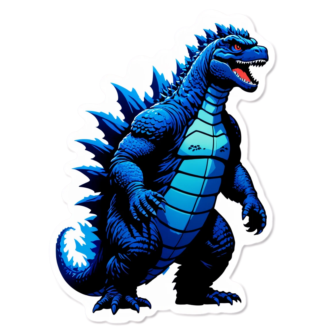 Godzilla glowing blue, Godzilla sticker