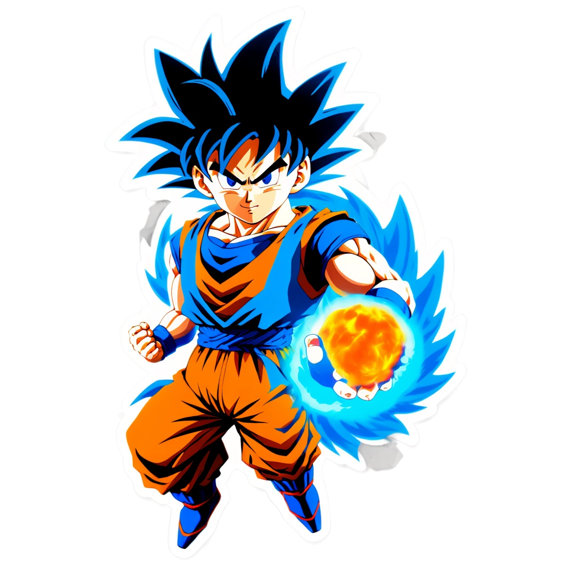 Goku with blue aura, anime sticker, Goku sticker