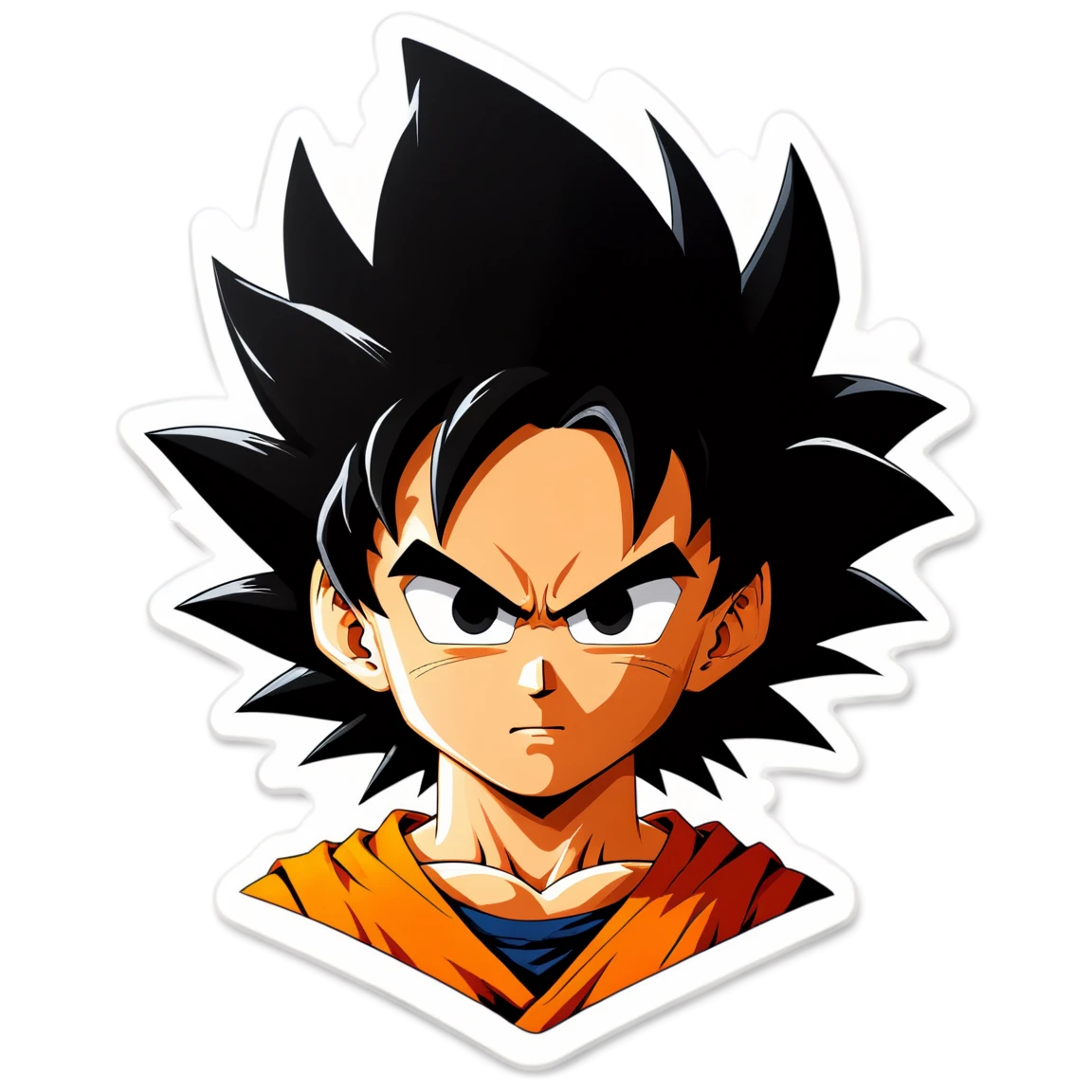 Goku with black hair, anime sticker, Goku sticker