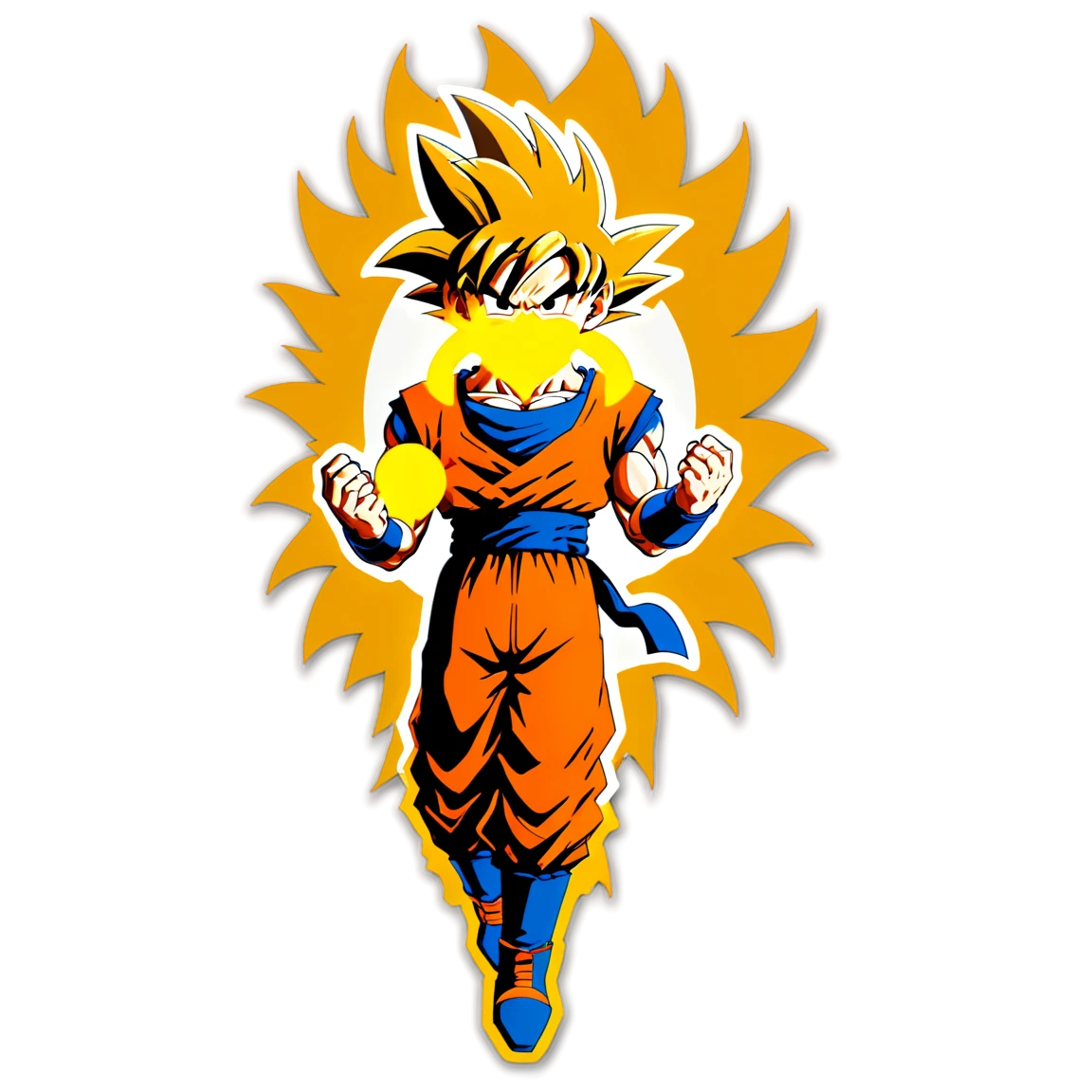 Goku with golden aura, anime sticker, Goku sticker