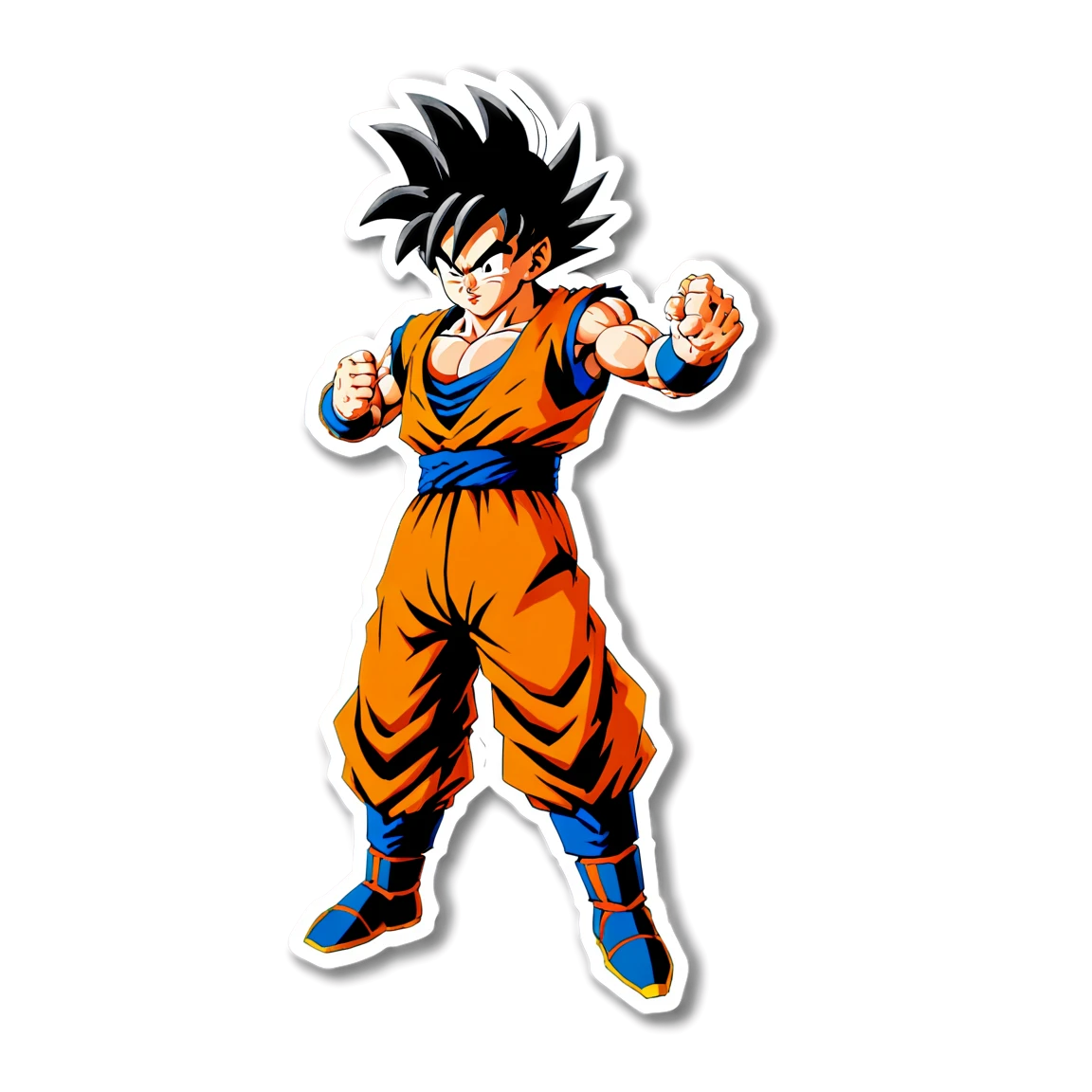 Goku in battle stance, anime sticker, Goku sticker