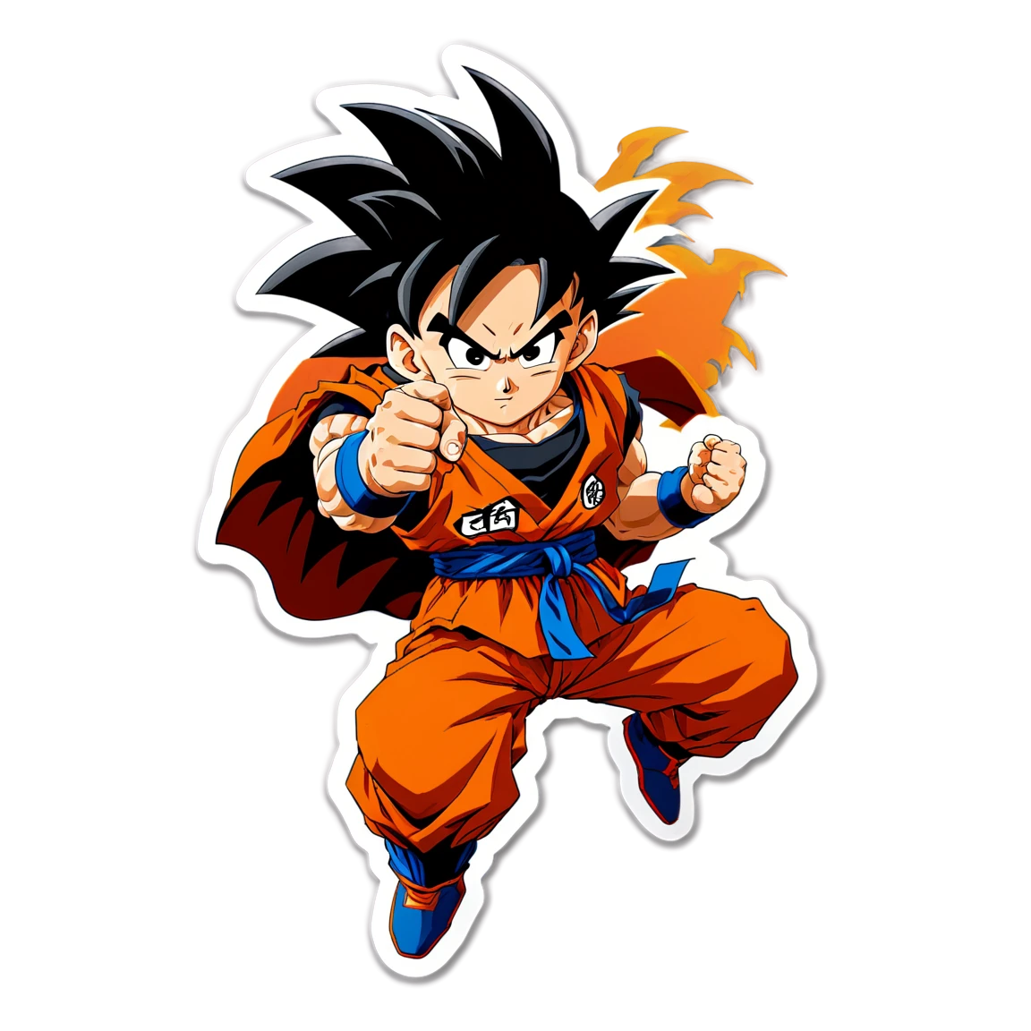 Goku wearing orange gi, anime sticker, Goku sticker