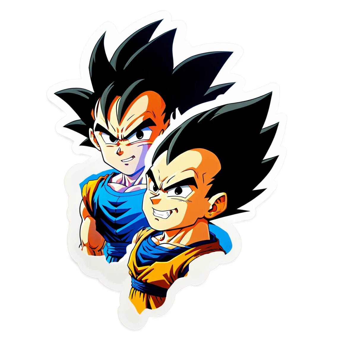 Goku with Vegeta, anime sticker, Goku sticker