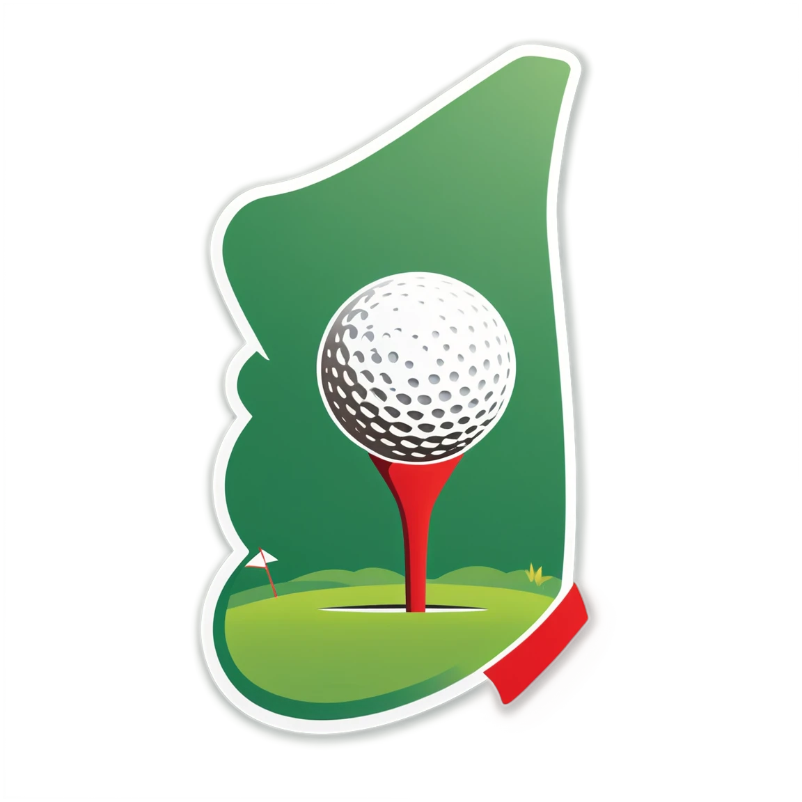 Golf with golf club sticker