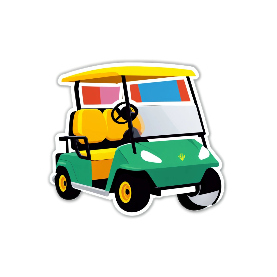 Golf in a golf cart sticker