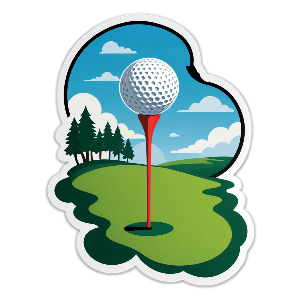 Golf on a golf course sticker