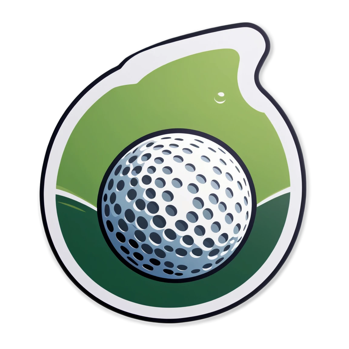 Golf with a golf ball sticker