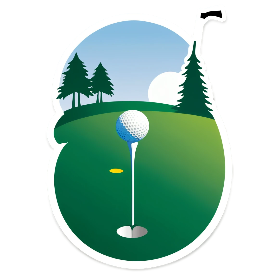 Golf at the 18th hole sticker