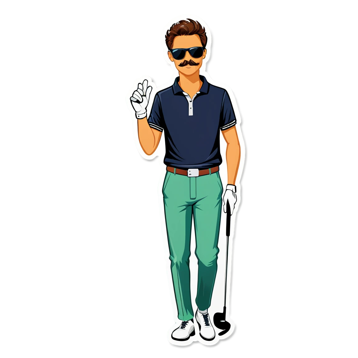 Golf wearing sunglasses sticker