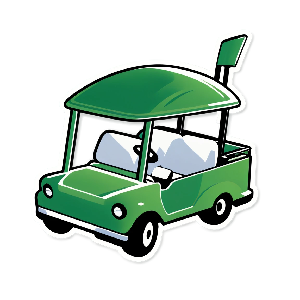 Golf cart in classic design, golf cart sticker