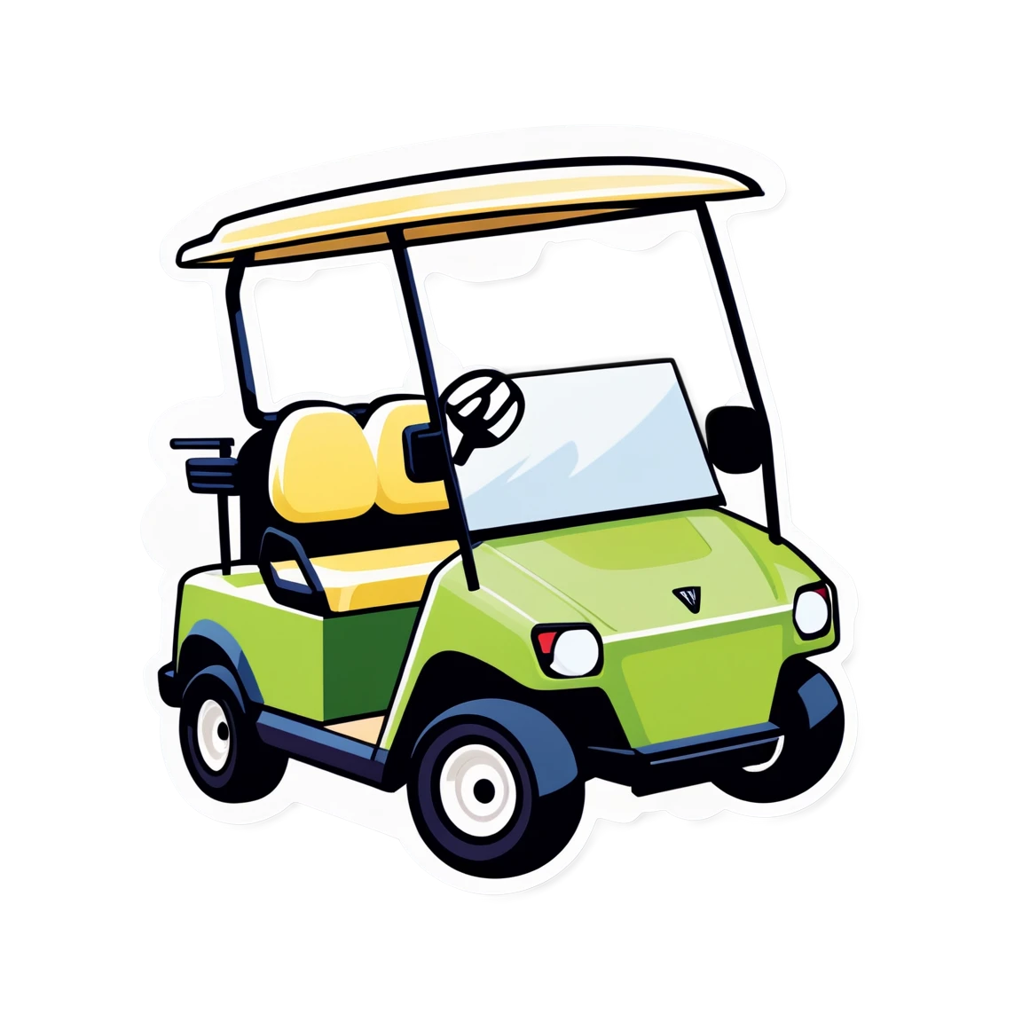 Golf cart in modern electric, golf cart sticker