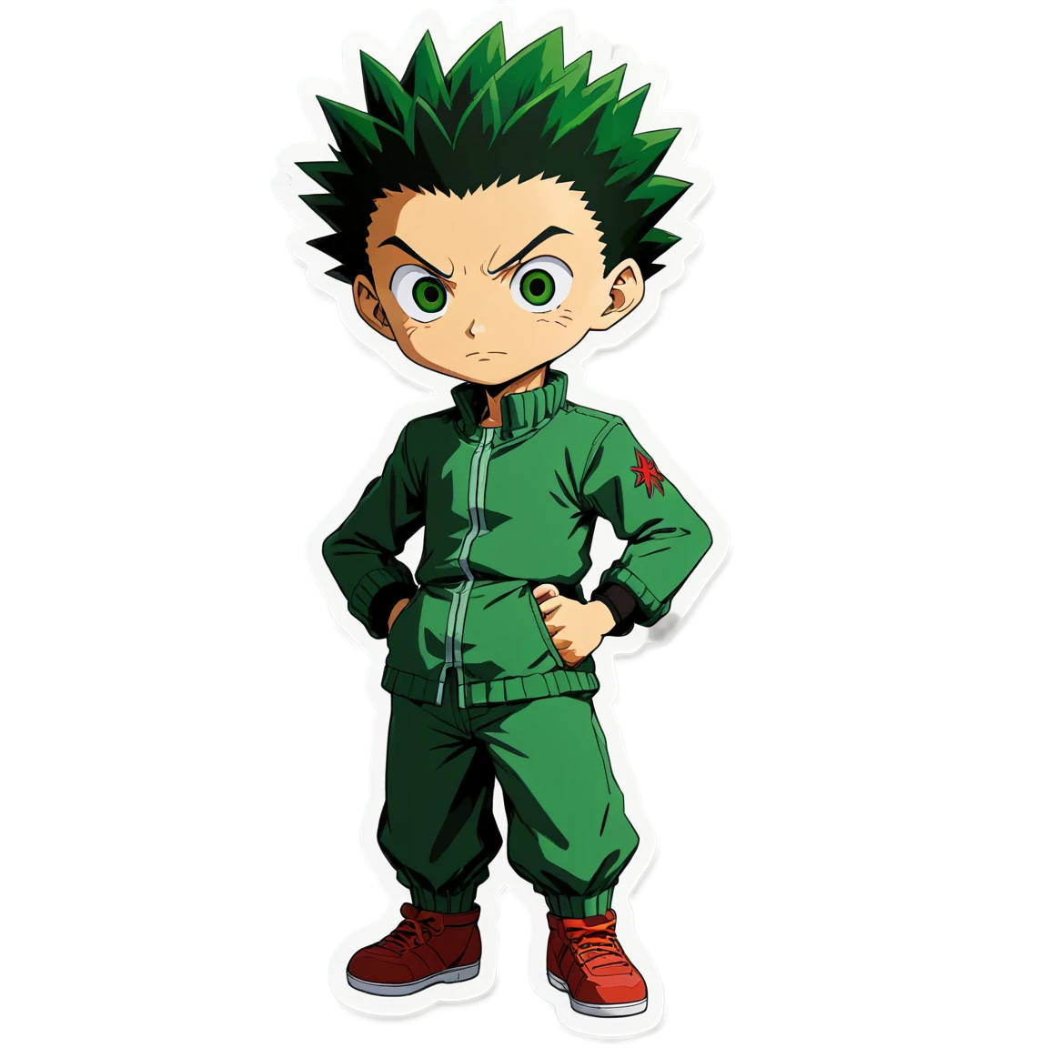 Gon with green outfit, Gon sticker