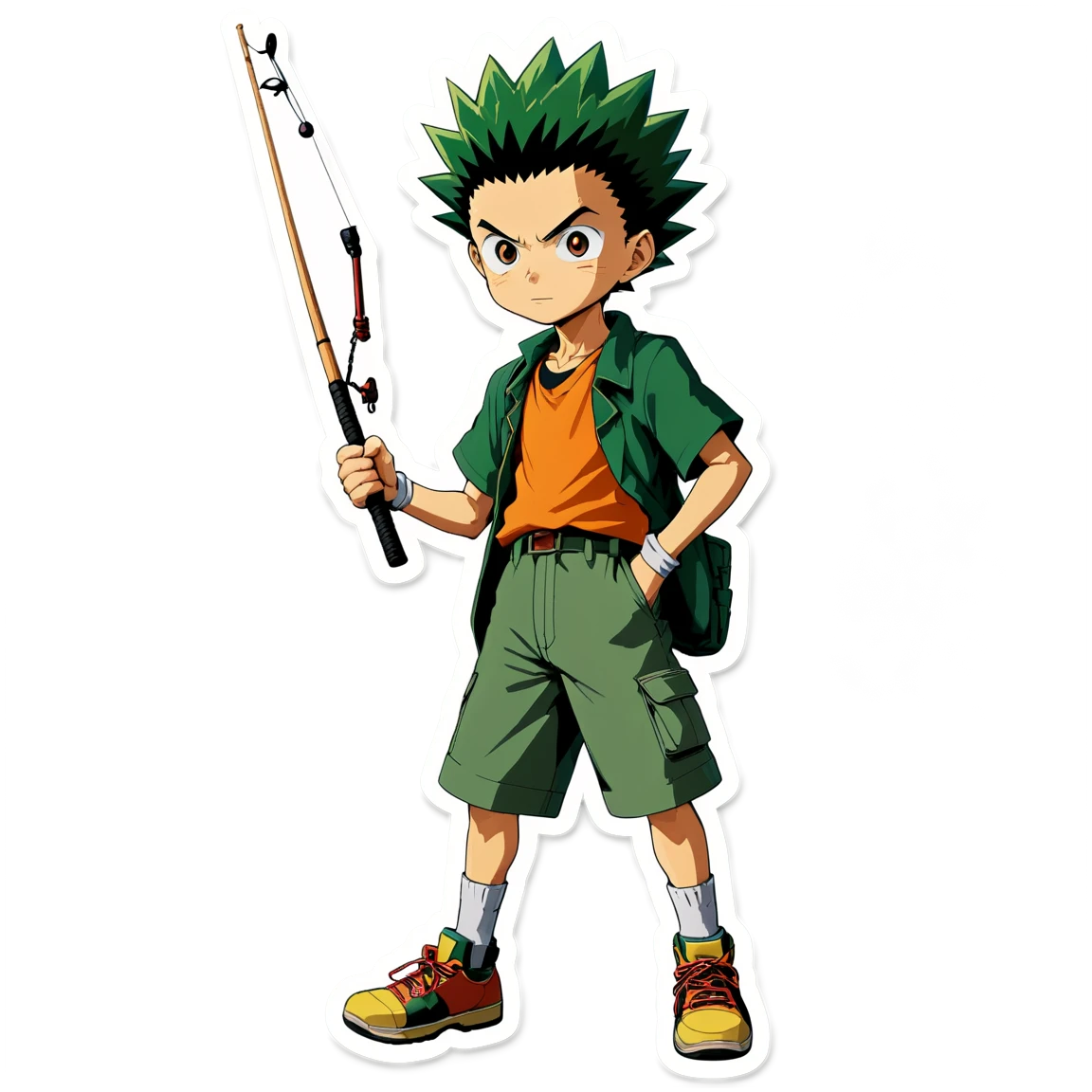 Gon with fishing rod, Gon sticker