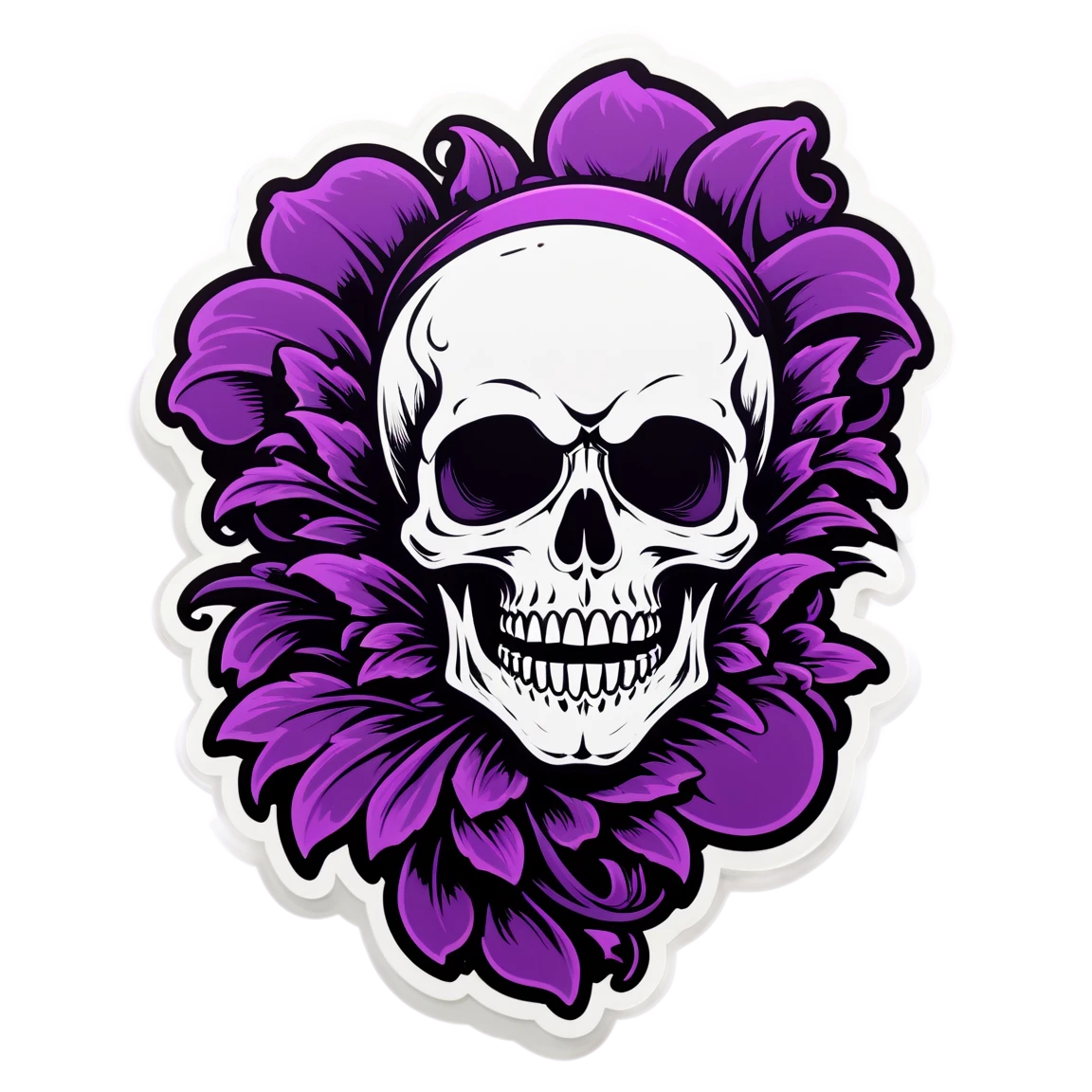 Goth sticker with a skull