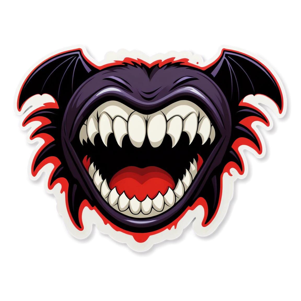 Goth sticker with vampire fangs