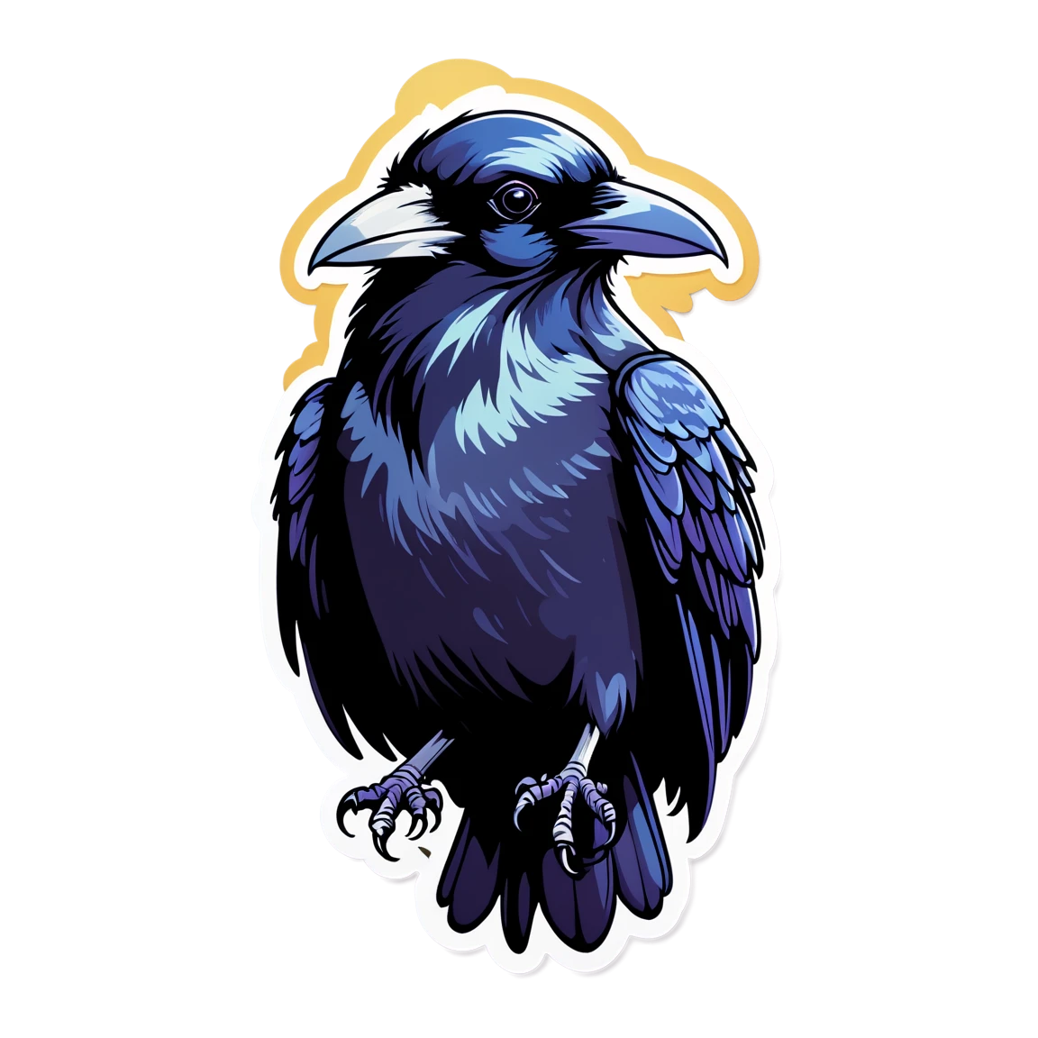 Goth sticker with a raven