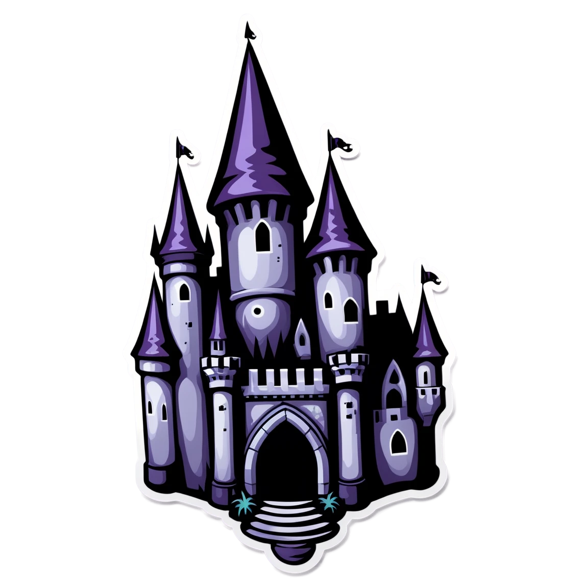 Goth sticker with a gothic castle