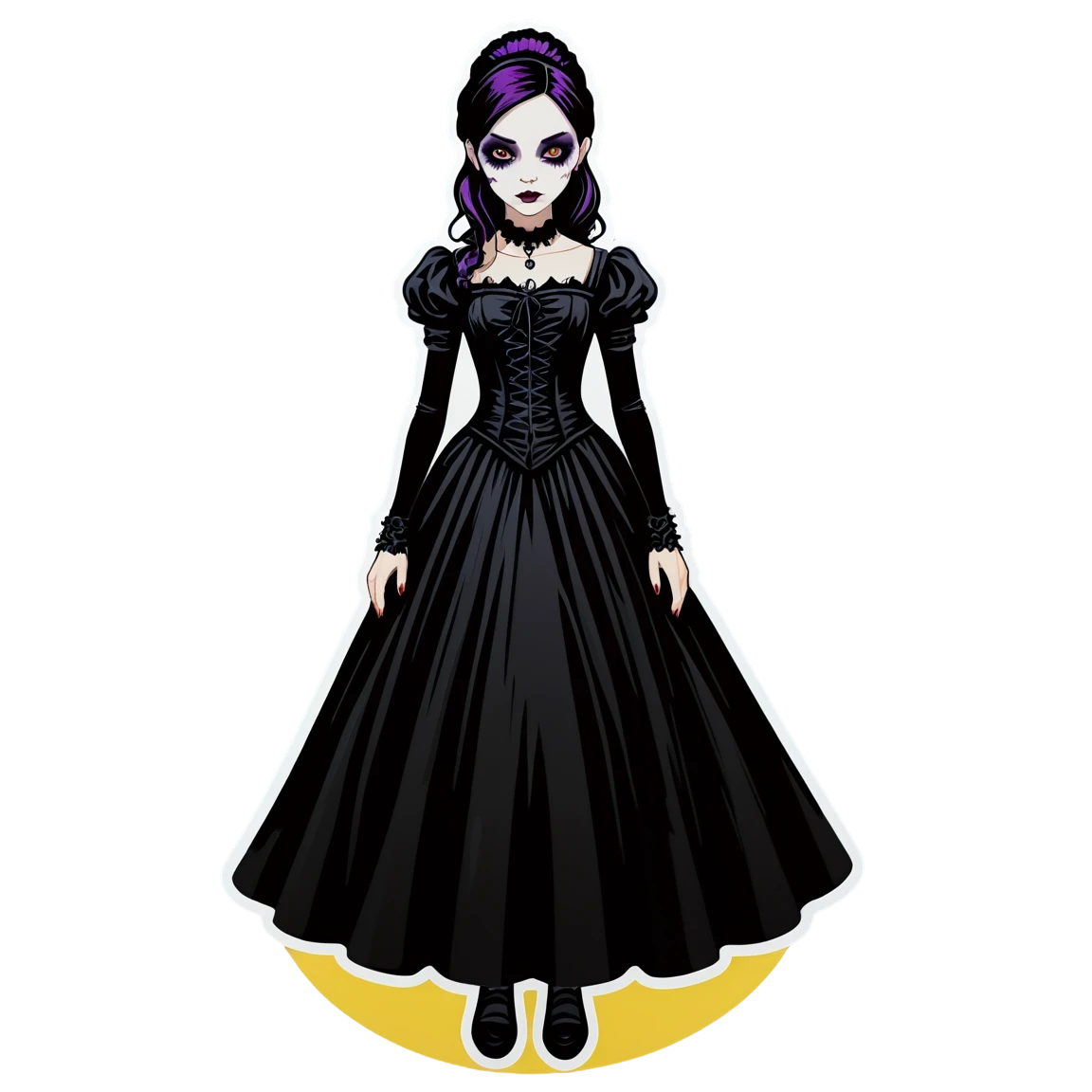 Gothic sticker with black  dress