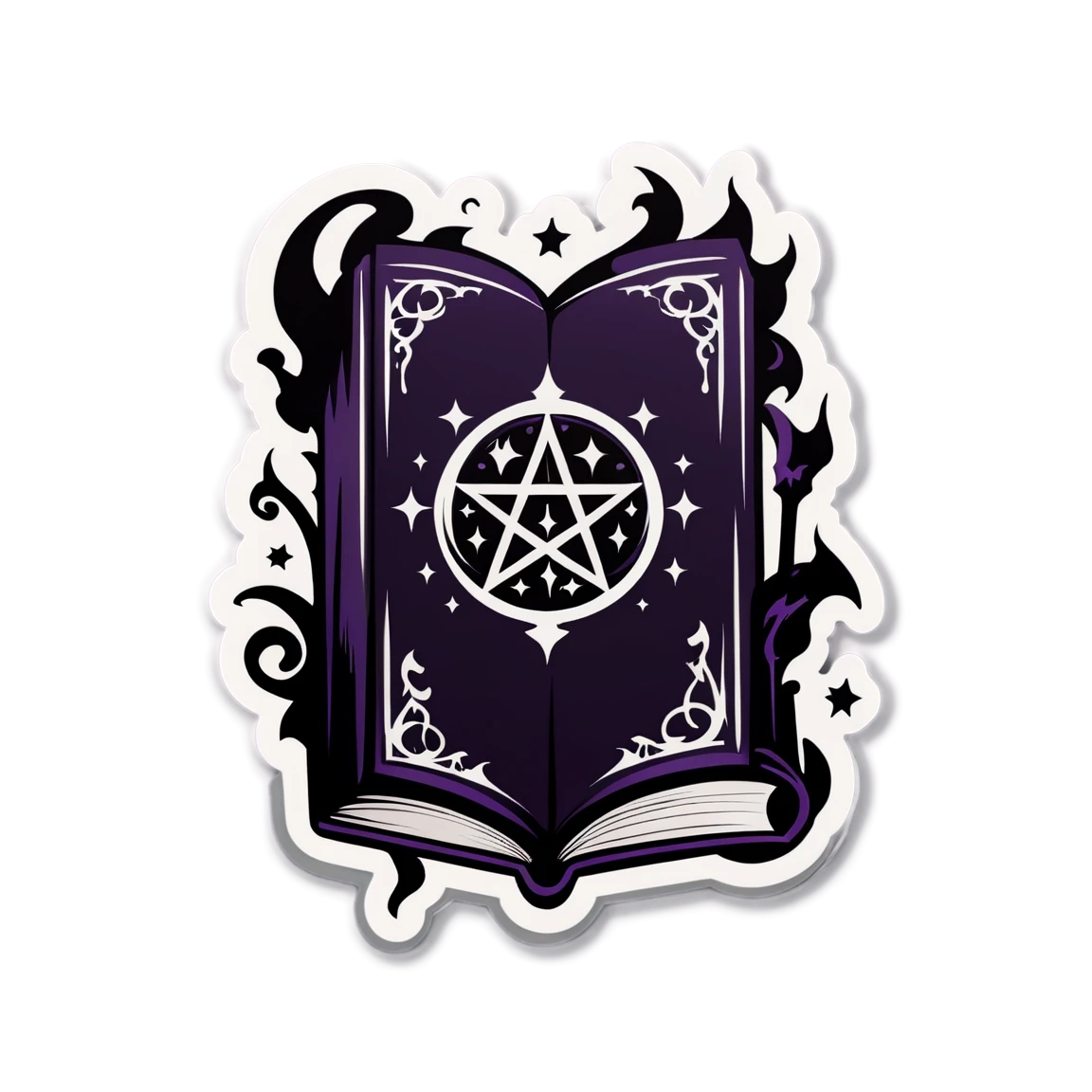 Gothic sticker with book of spells