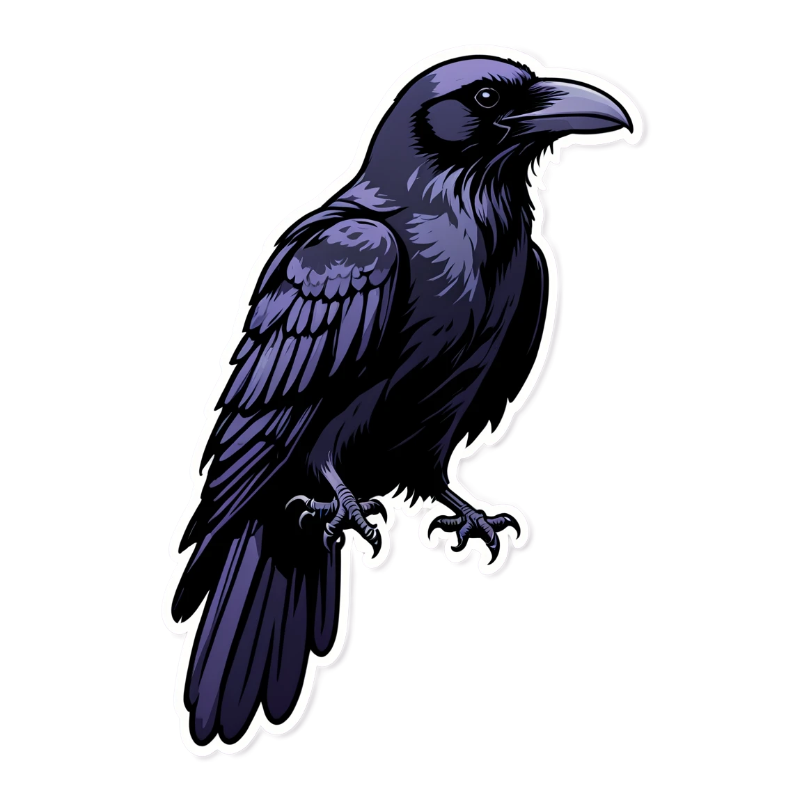 Gothic sticker with a raven