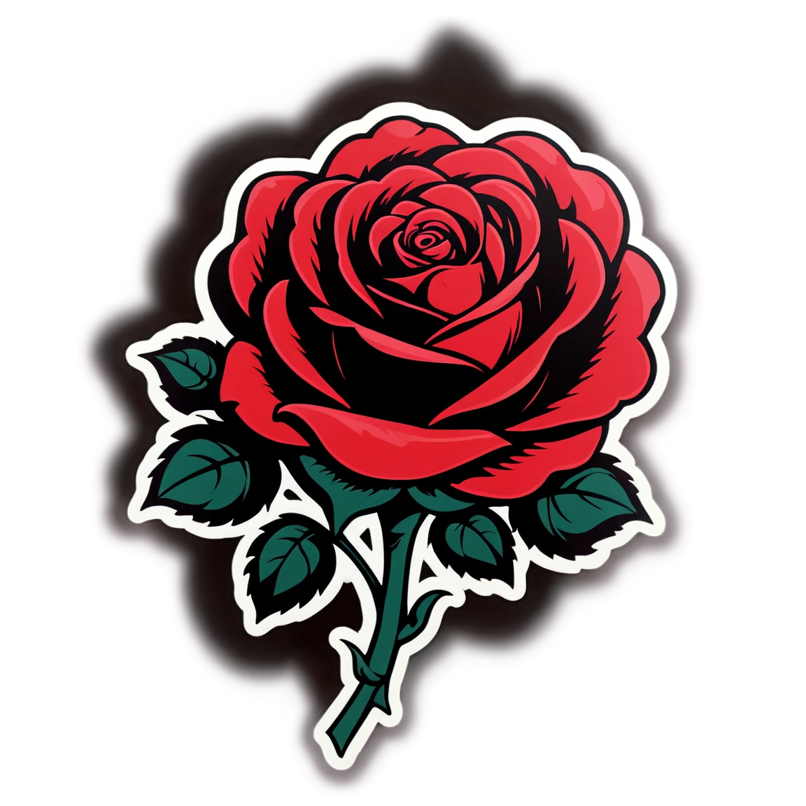 Gothic sticker with a rose