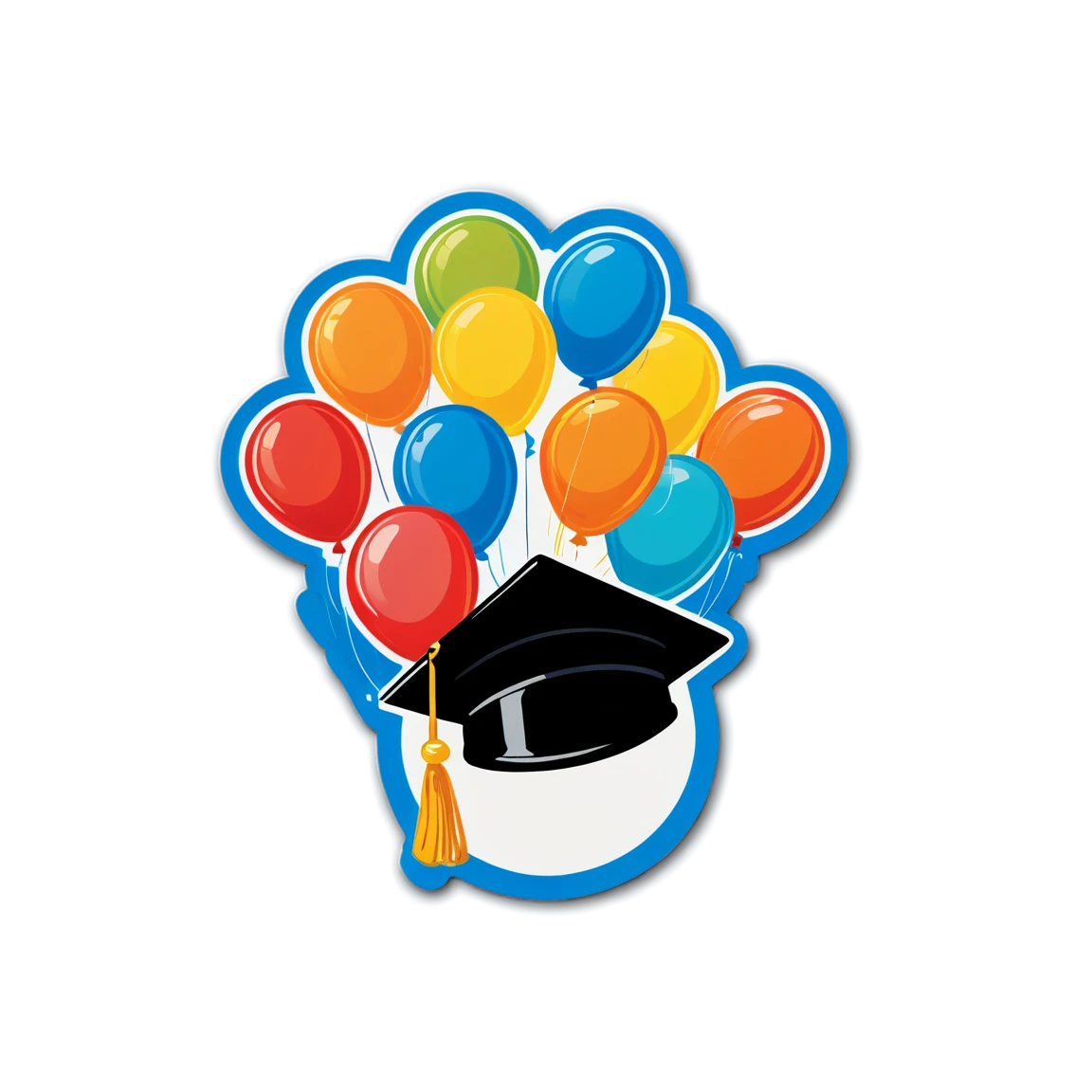 Graduation sticker with balloons