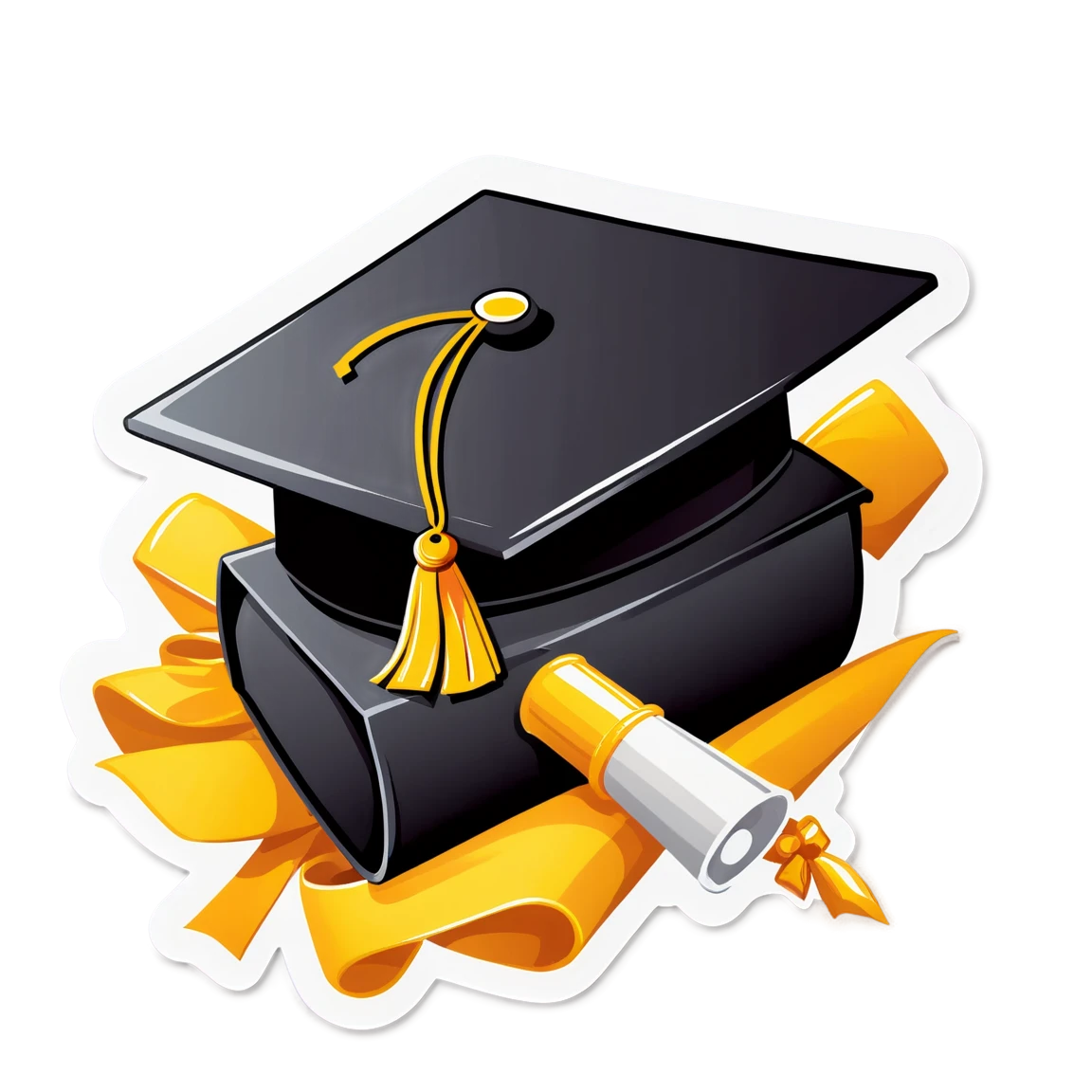 Graduation sticker with a diploma