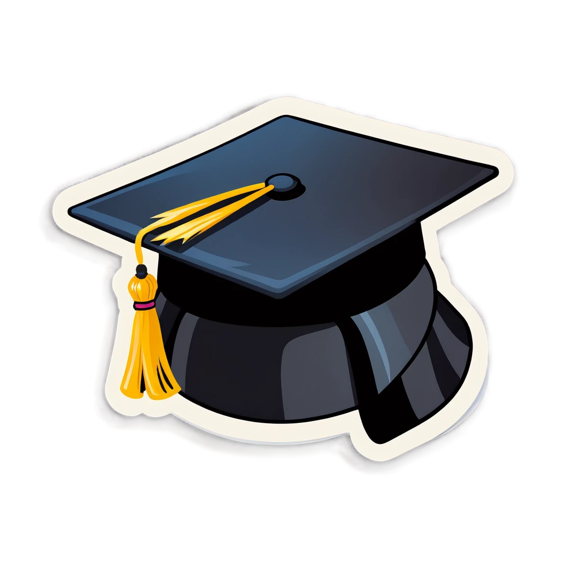 Graduation sticker with a mortarboard