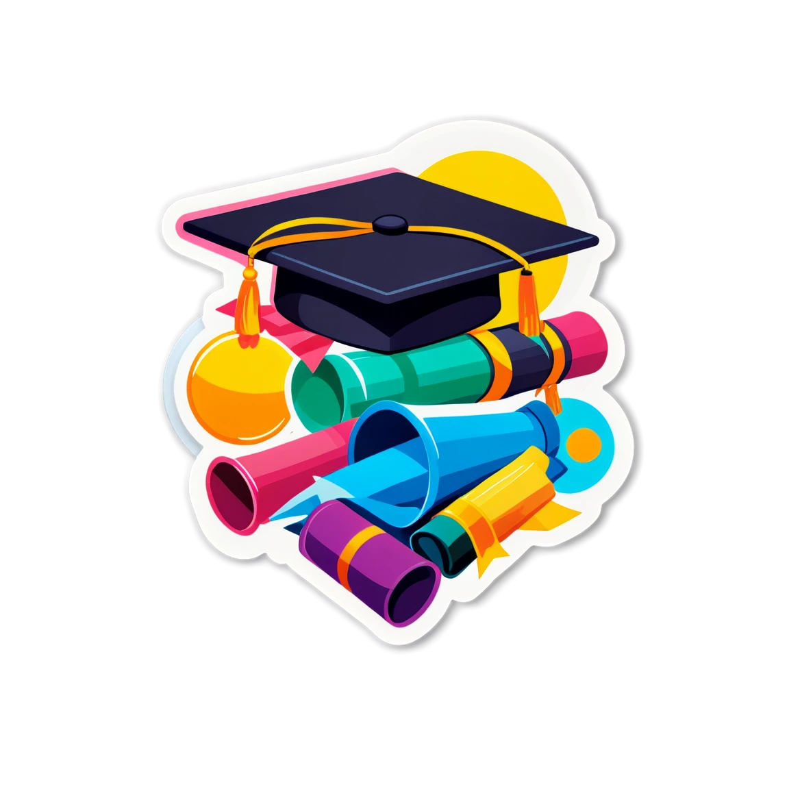 Graduation sticker with vibrant colors