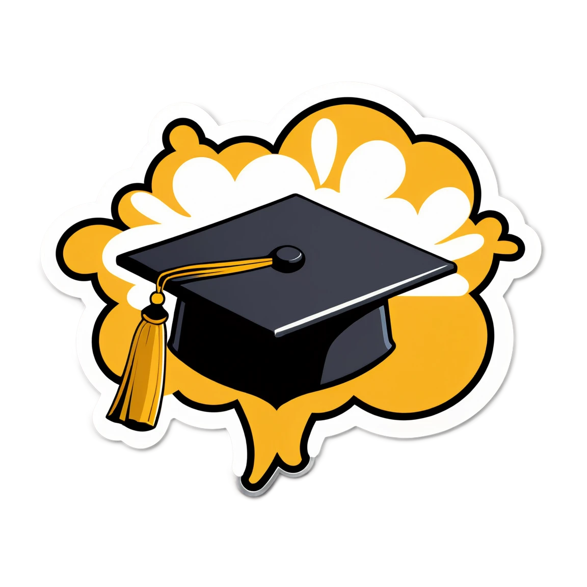 Graduation sticker with a congratulatory message