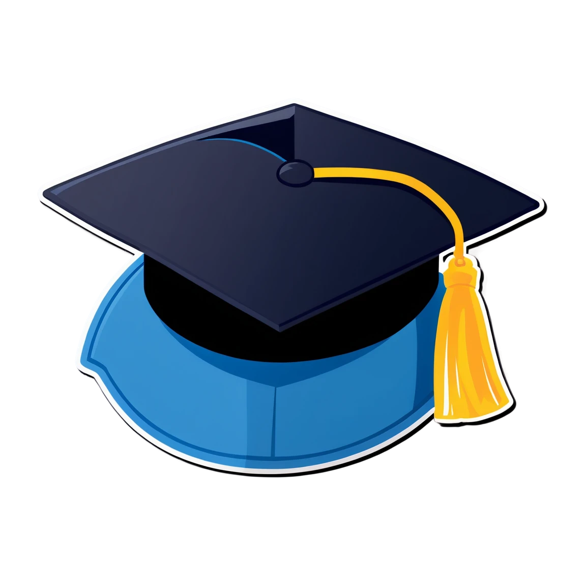 Graduation cap with blue cap, graduation cap sticker